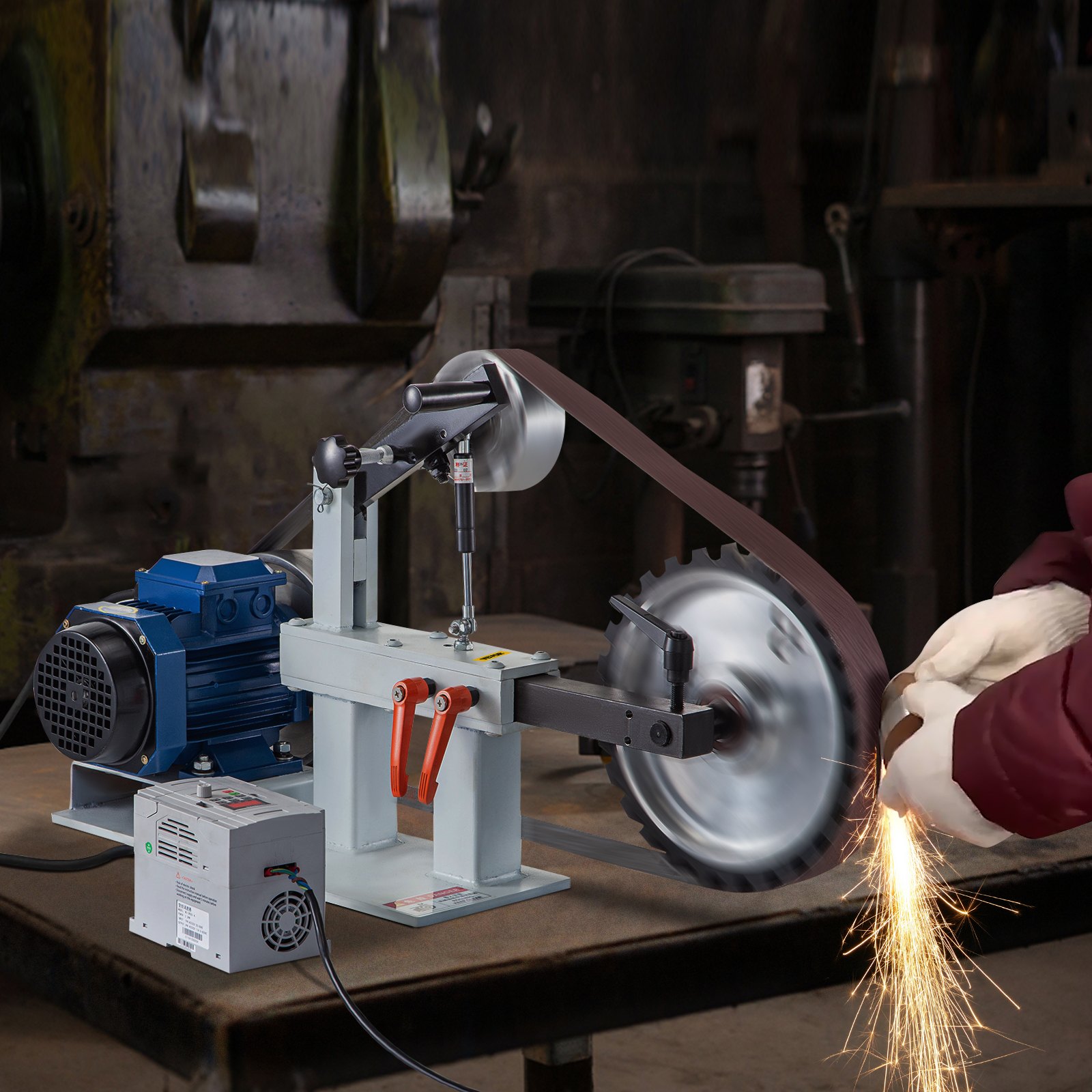 Industrijska tračna i disk brusilica 1500 W – traka 5,08 × 208,28 cm, gumeni disk 30,5 cm, jednofazni ulaz / trofazni izlaz - Slika 8