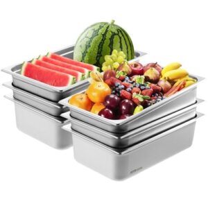 Gastronorm posude od nehrđajućeg čelika GN 1/1, set 6 kom, 530 × 327 × 150 mm (20,2 L) – profesionalne parne/termo posude za buffet, hotele i catering