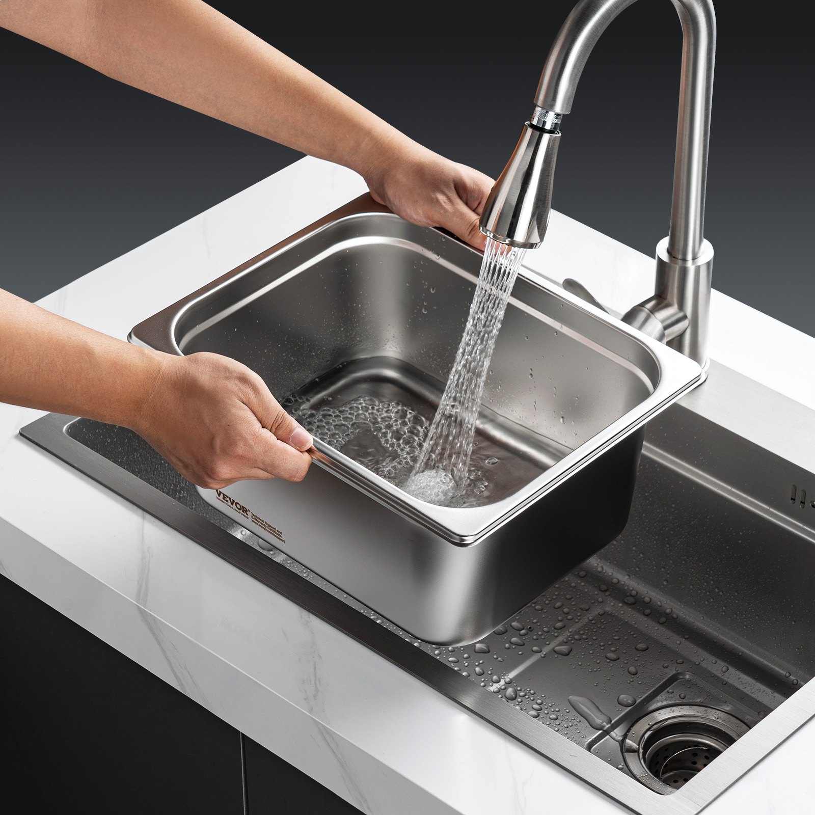 Set od 6 GN 1/2 posuda od nehrđajućeg čelika 325 × 266 × 148 mm – gastronorm plitice za kuhanje, čuvanje i posluživanje, idealne za buffet i ugostiteljstvo - Slika 8