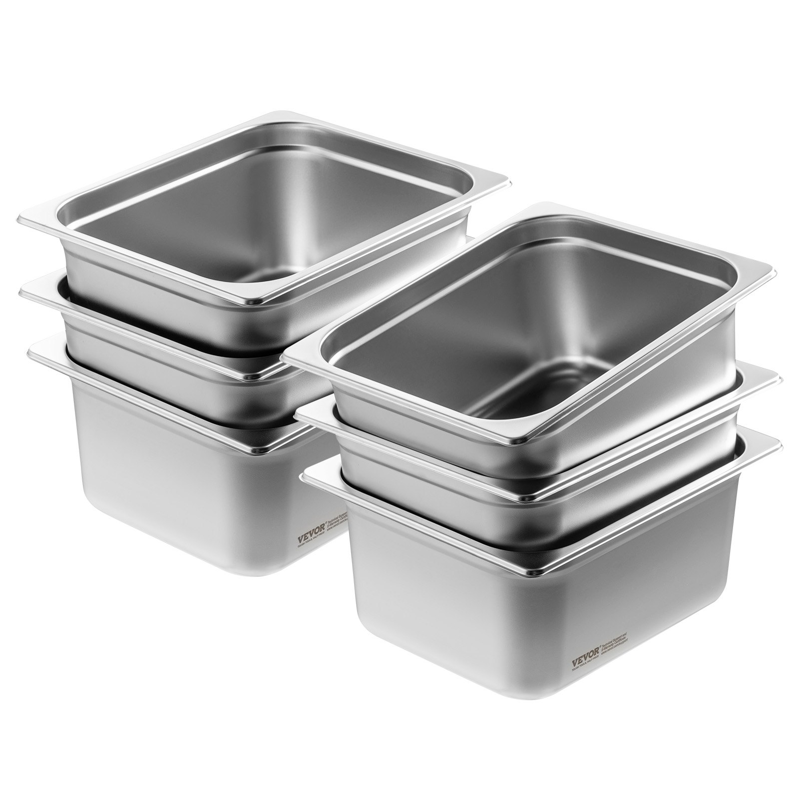 Set od 6 GN 1/2 posuda od nehrđajućeg čelika 325 × 266 × 148 mm – gastronorm plitice za kuhanje, čuvanje i posluživanje, idealne za buffet i ugostiteljstvo - Slika 9