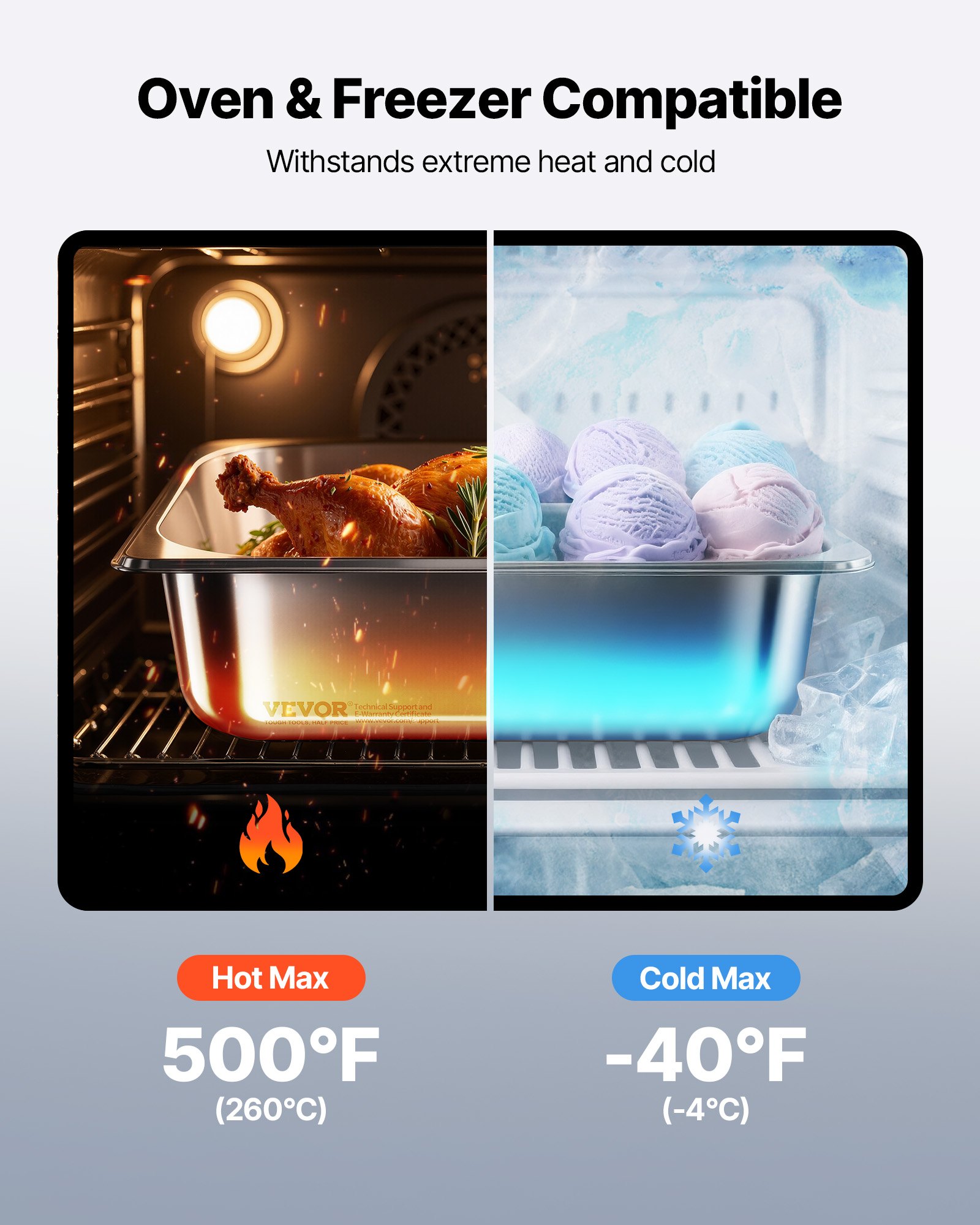 Gastronorm posude GN 1/2 (Hotel tava), 6 kom, 6 l, dubina 9,8 cm, nehrđajući čelik, višekratne posude za catering, restorane i bifee - Slika 4