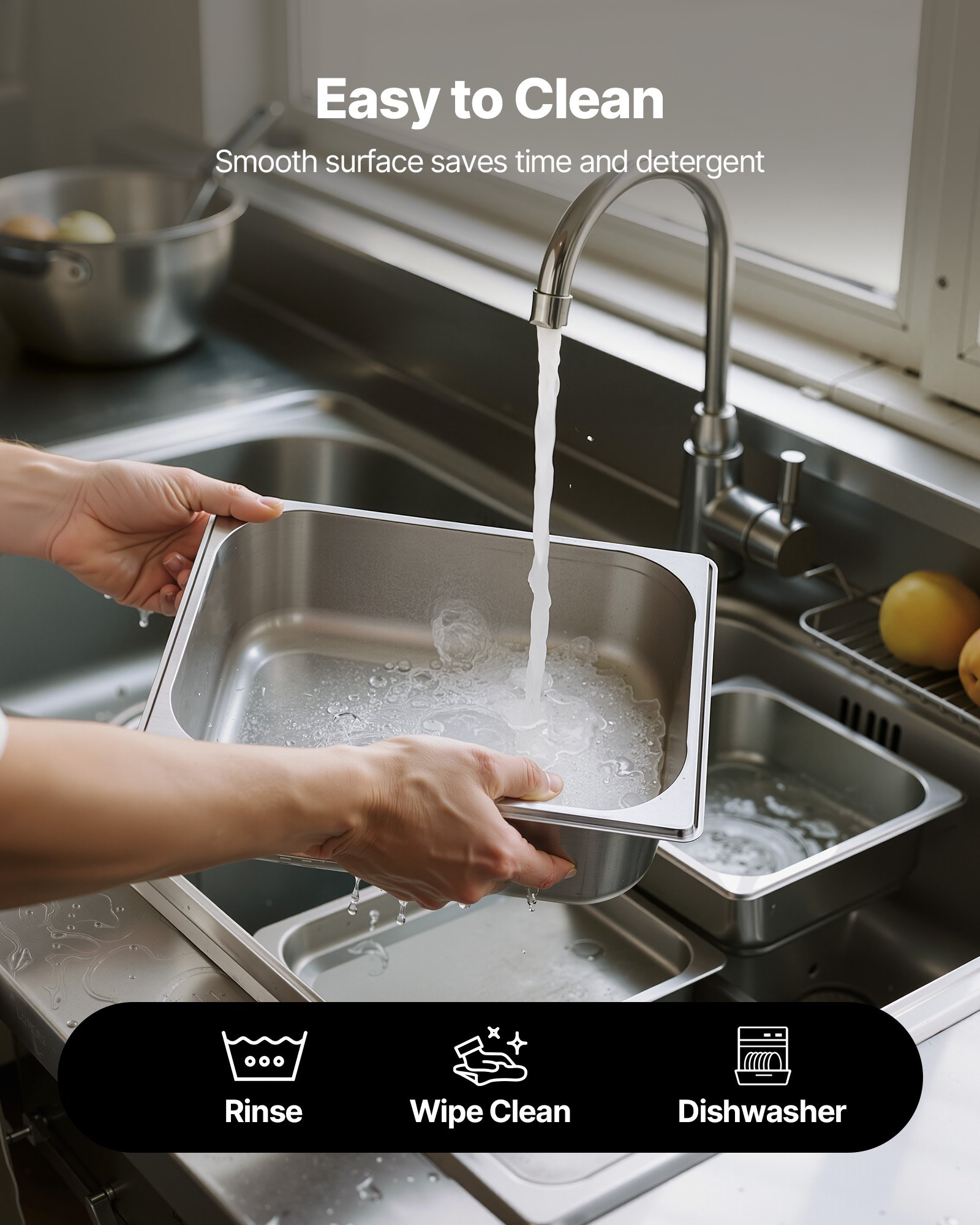 Gastronorm posude GN 1/2 (Hotel tava), 6 kom, 6 l, dubina 9,8 cm, nehrđajući čelik, višekratne posude za catering, restorane i bifee - Slika 6