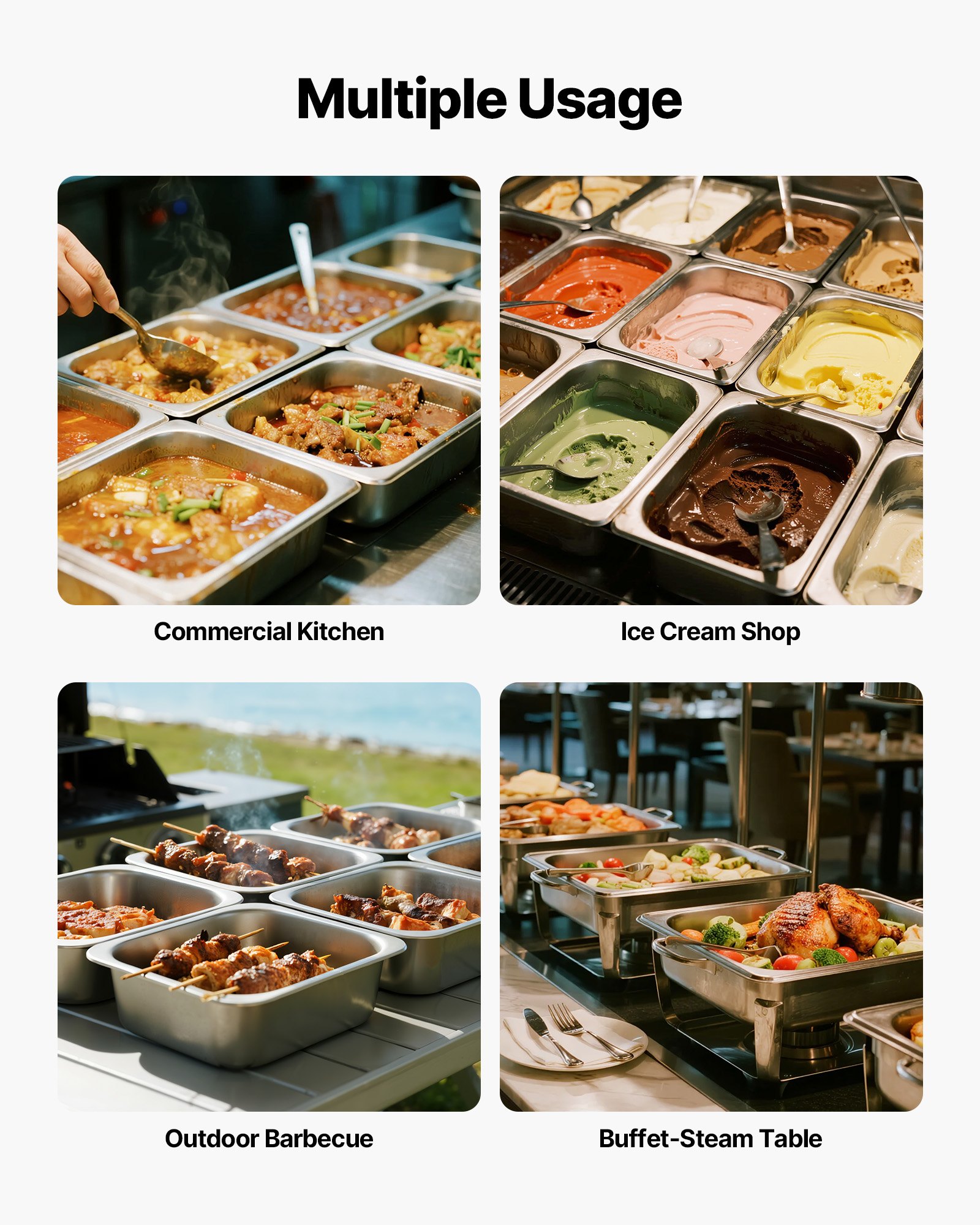 Gastronorm posude GN 1/2 (Hotel tava), 6 kom, 6 l, dubina 9,8 cm, nehrđajući čelik, višekratne posude za catering, restorane i bifee - Slika 7