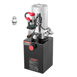 Hidraulični agregat od 5,7 l, jednostruko djelujuća pumpa za kiper prikolicu, maksimalni tlak 22 MPa i protok 3,4 l/min, 12 V DC hidraulična pumpa s metalnim spremnikom, crna