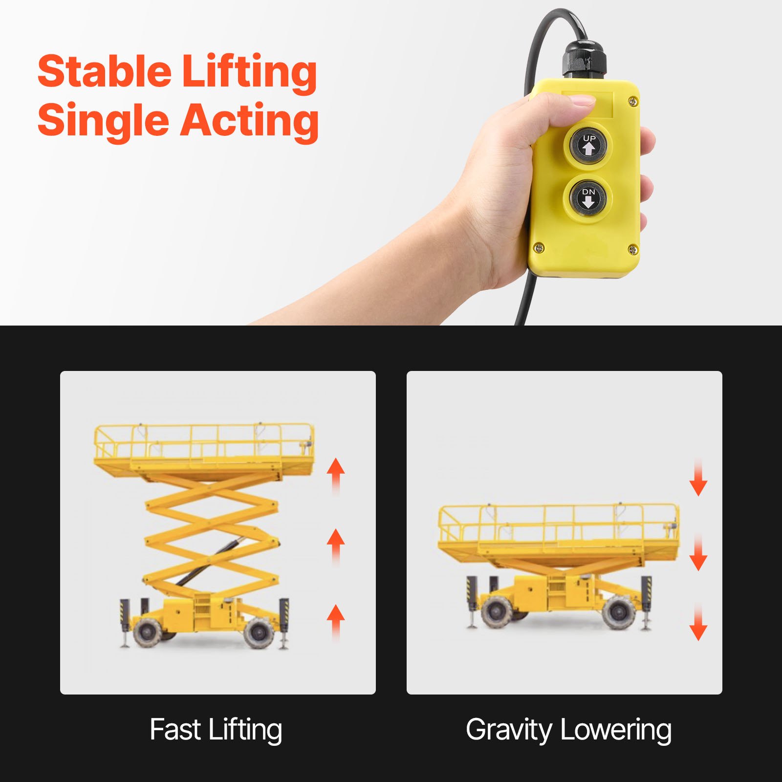 Hidraulični agregat od 6,6 L za kiper prikolicu, jednostrukog djelovanja, maks. tlak 22 MPa, protok 3,4 L/min, 12 V DC, metalni spremnik, bijeli - Slika 4