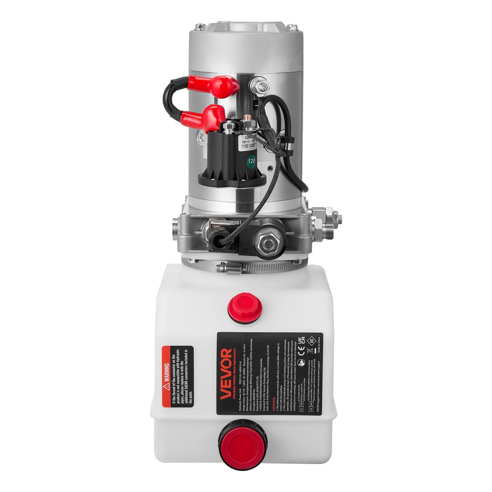 Hidraulični agregat 3,8 l za kiper prikolicu, jednostruko djelovanje, maks. tlak 22 MPa, protok 3,4 l/min, 12 V DC, metalni spremnik, bijela boja - Slika 12