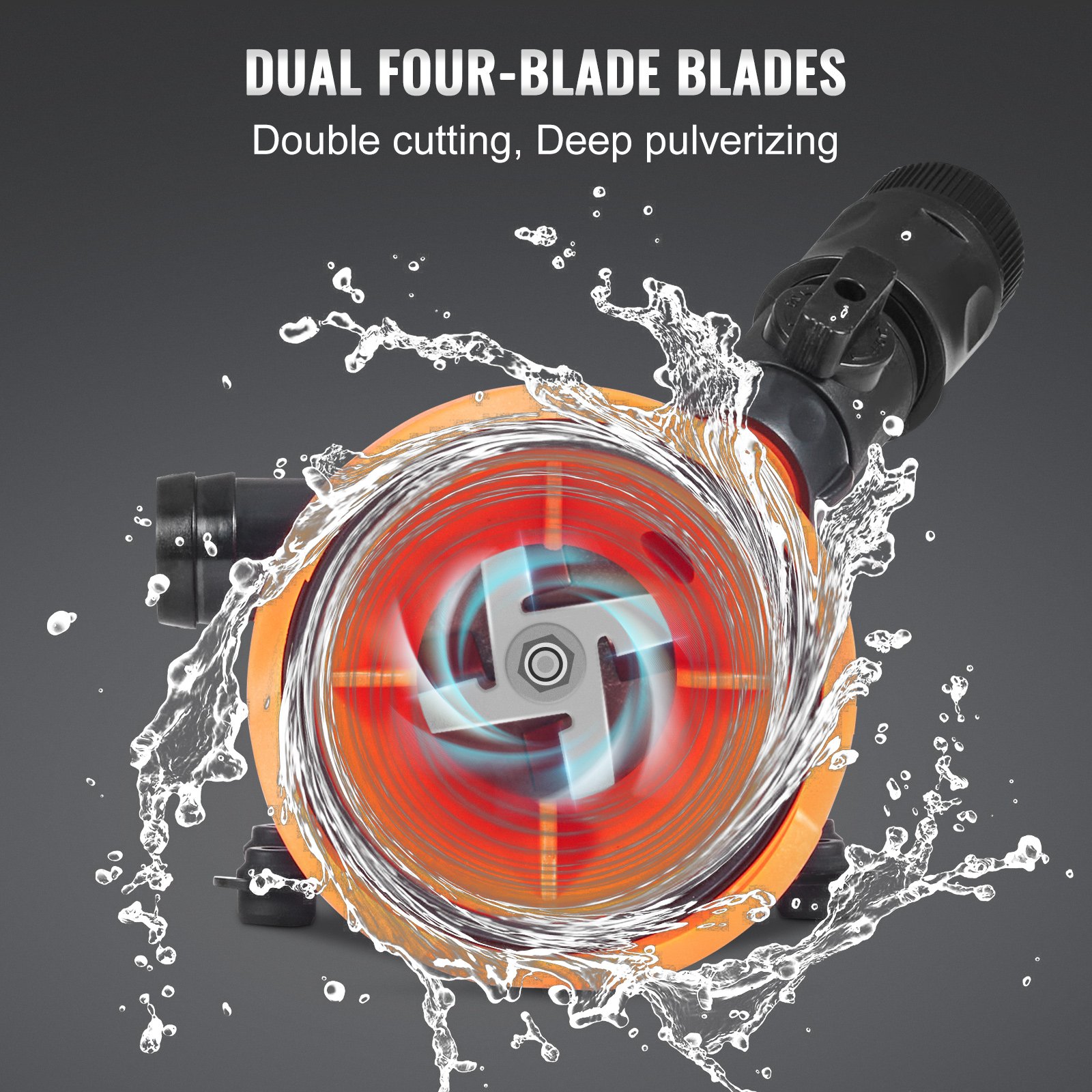 Prijenosna 12 V pumpa za otpadne vode (45 l/min) sa sjeckalicom, brzim priključkom, metalnom stezaljkom za crijevo i kabelom za napajanje – za kamper, brod i plovila - Slika 4