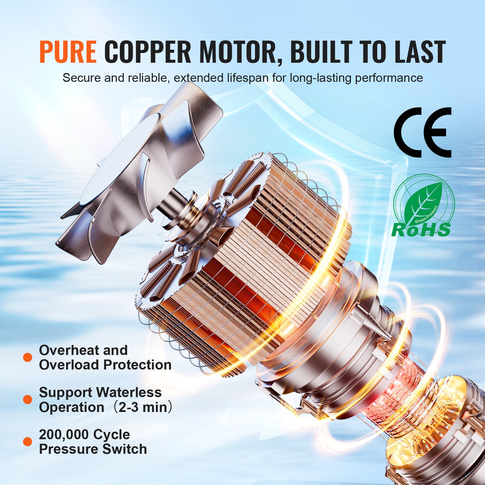 12V membranska pumpa, 13,25 l/min (3,5 GPM), 3-komorna vodena pumpa s tlačnim prekidačem - Slika 4