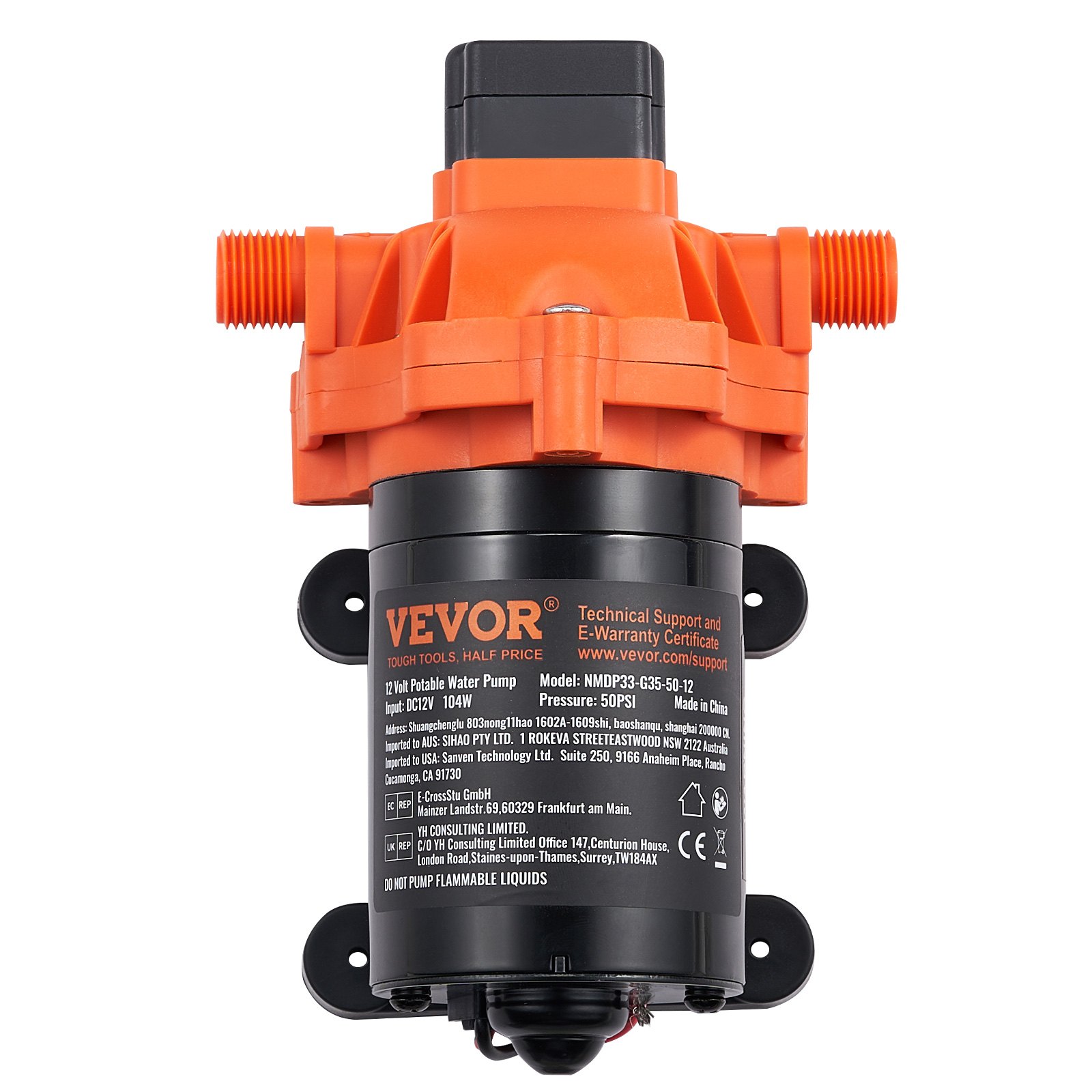 12V membranska pumpa, 13,25 l/min (3,5 GPM), 3-komorna vodena pumpa s tlačnim prekidačem - Slika 12