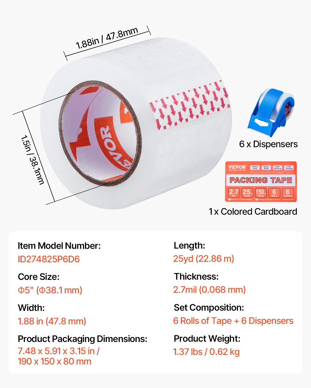 Pakirna traka – set od 6, 22,86 m, s dozatorom, debljina 0,068 mm - Slika 7